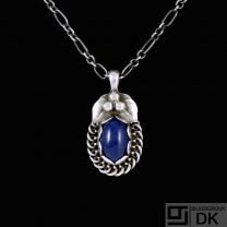 Georg Jensen. Sterling Silver Pendant of the Year 1992 with Lapis Lazuli - Heritage.