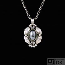 Georg Jensen. Sterling Silver Pendant of the Year with Hematite - Heritage 2000