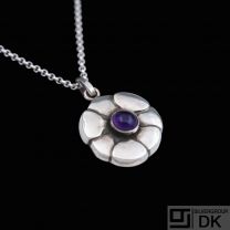 Georg Jensen. Sterling Silver Pendant with Amethyst #436.