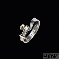 Georg Jensen. Sterling Silver Torun Ring with 18k Gold #204A.