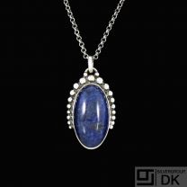Georg Jensen. Silver Pendant #9B with Sodalite and Rock Crystal - Limited Edition.