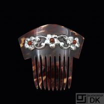 Gran & Laglye - Copenhagen. Hair Comb with Silver decoration and Amber.