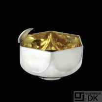 Karl Gustav Hansen. Hexagonal Sterling Silver Bowl, partly fire-gilded #574 - Limited no. 1/50.