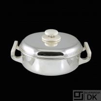 Svend Weihrauch - F. Hingelberg. Sterling Silver Lidded Dish with Ivory Handles.