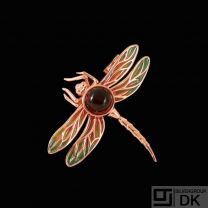 House of Amber - CPH. Dragonfly Brooch with Amber.