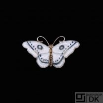 Hroar Prydz - Norway. Gilded Sterling Silver Butterfly Brooch with Enamel.