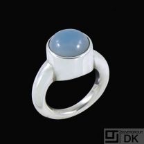 Hans Hansen. Sterling Silver Ring with Chalcedony.
