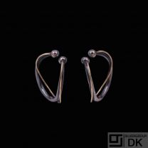 Kirsten Pontoppidan. Danish Sterling Silver & 14k Gold Earrings.