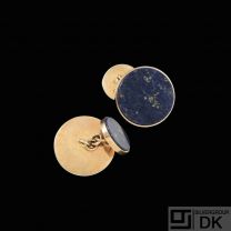 Kjeld Bjarne Christensen. Handmade 14k Gold Cufflinks with Lapis Lazuli.
