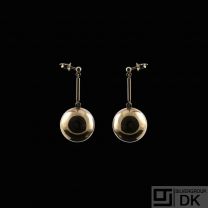 Danish 14k Gold dangle Ball Earrings