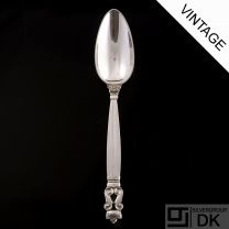 Georg Jensen Silver Fruit Spoon, Slender - Acorn/ Konge - VINTAGE