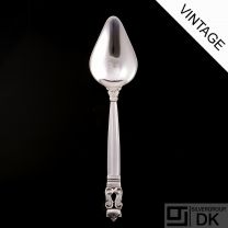 Georg Jensen Silver Fruit Spoon, Triangular - Acorn/ Konge - VINTAGE