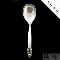Georg Jensen Silver Curved Jelly Spoon - Acorn/ Konge - VINTAGE