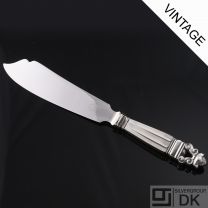 Georg Jensen Silver Cake Knife, Old Style Blade - Acorn/ Konge - VINTAGE