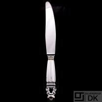 Georg Jensen Silver Dinner Knife, Serrated - Acorn/ Konge