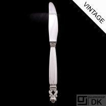 Georg Jensen Silver Dinner Knife, Long Handle, Serrated - Acorn/ Konge
