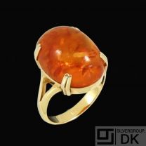 Danish 14k Gold Ring with Amber.