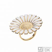 LUND Copenhagen. Gilded Sterling Silver Daisy Ring with Enamel - 36mm.