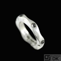 Georg Jensen. Sterling Silver Ring with grey moonstones #261 - Mirror