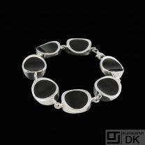 N.E. From. Danish Sterling Silver Bracelet with Onyx.