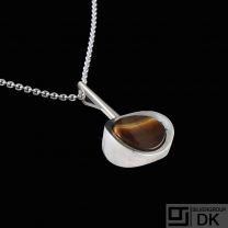 N. E. From - Denmark. Sterling Silver Pendant with Tiger's Eye - 1960s