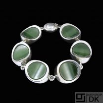 N.E. From. Sterling Silver Bracelet with Nephrite.