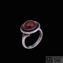N.E. From - Denmark. Sterling Silver Ring with Amber.