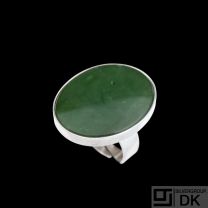 N.E. From - Denmark. Sterling Silver Ring with Nephrite.