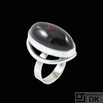 N.E. From. Sterling Silver Ring with Amethyst Denmark - 1960s.