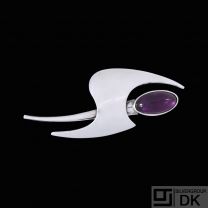 N.E. From. Sterling Silver Brooch with Amethyst - 1960s