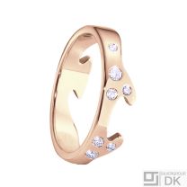 Georg Jensen Fusion End Ring (AB)  - 18k Rose Gold with Diamonds. #1367C