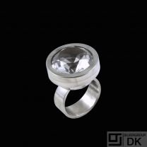 Kupittaan Kulta. Sterling Silver Ring with Rock Crystal.