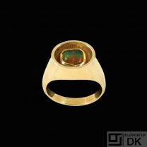 Ole Waldemar Jacobsen. 14k Gold Ring with Opal.