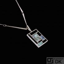 Palle Bisgaard - Denmark. Sterling Silver Necklace/Pendant with Abelone #20. 1960s