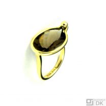 Georg Jensen 18k Gold Ring with Smoke Quartz - Savannah #1506