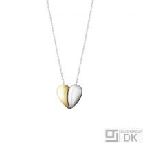Georg Jensen. 18k Gold & Sterling Silver Heart Pendant #638 - Curve