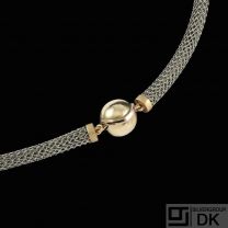 Ole Lynggaard. Necklace with 14k Gold Ball Clasp.4,6 g.