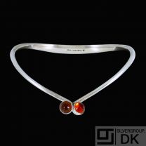 Anni & Bent Knudsen. Sterling Silver Neckring with Citrines #5. 1960s
