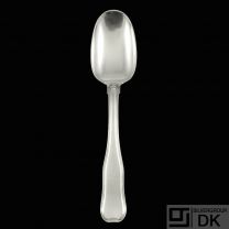 Georg Jensen. Silver Dinner Spoon, Large 001  - Old Danish / Dobbelt Riflet.