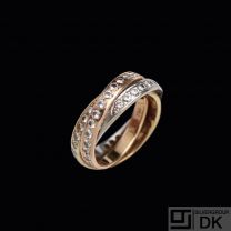 Stenstrup juveler - Copenhagen. 18k Gold Diamond Triple Ring.