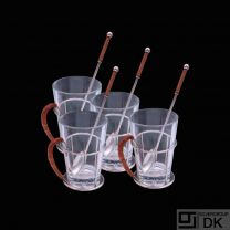Svend Weihrauch. Set of four Sterling Silver Toddy Glass Holders with Spoons.