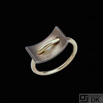 Toftegaard - Denmark. 14k Gold Ring with Sterling Silver.