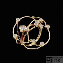 von Lotzbeck - Copenhagen. 14k Gold Ring with 11 diamonds. 1.15 ct.