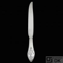 Georg Jensen. All Silver Wedding Cake Knife - Fuchsia / Klokke #2.
