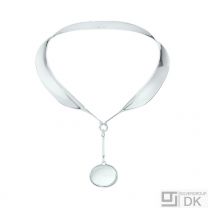 Georg Jensen. Sterling Silver Neckring #160 with Quartz Pendant #311C - Dew Drop.