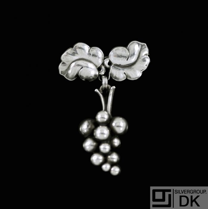 Georg Jensen. Sterling Silver Grapes Brooch #217A - 1933-44 Hallmarks