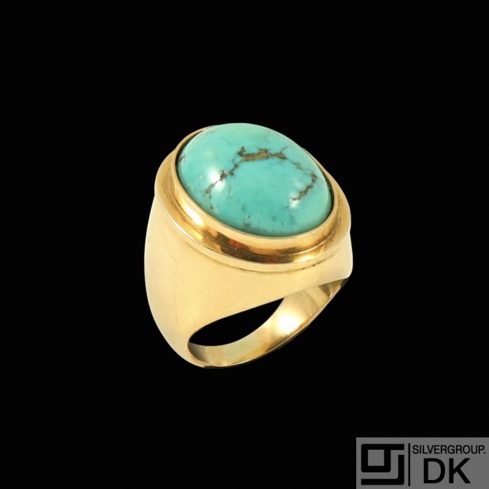 Ria Turquoise Stone Gold Waterproof Ring - Beljoy Jewelry – BELJOY