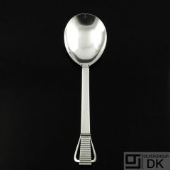 Georg Jensen Sterling Silver Serving Spoon 113 - Parallel/ Relief - Vintage