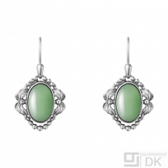 Georg Jensen. Sterling Silver Earrings of the Year with Aventurine - Heritage 2022